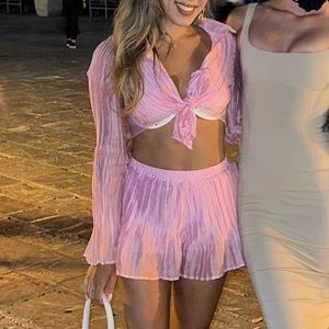Two piece pink outfit